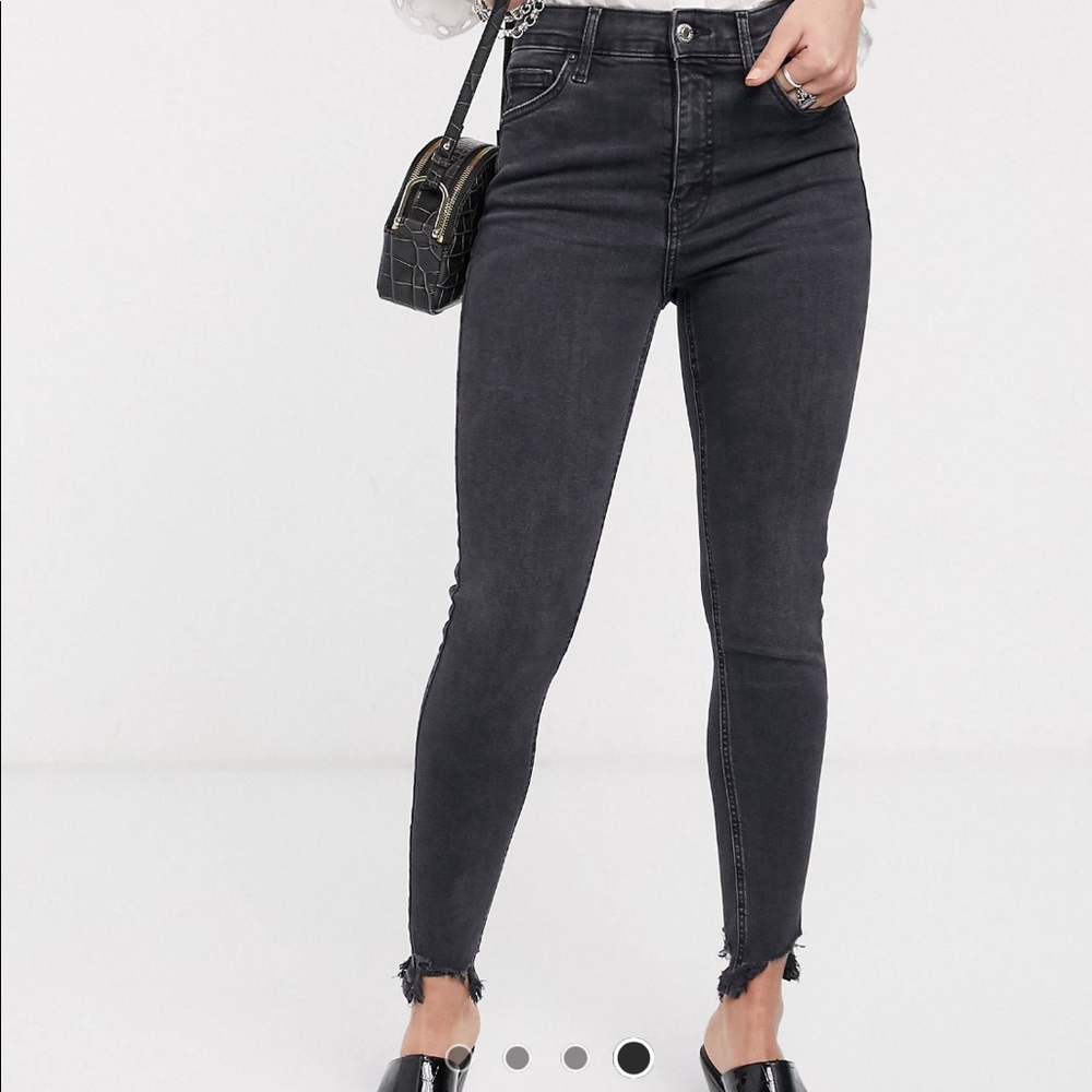 Topshop Jamie jagged hem skinny jeans W30/L30
